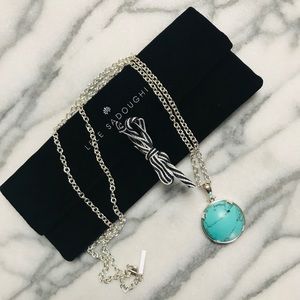 Lele Sadoughi Turquoise Half Moon Pendant Necklace